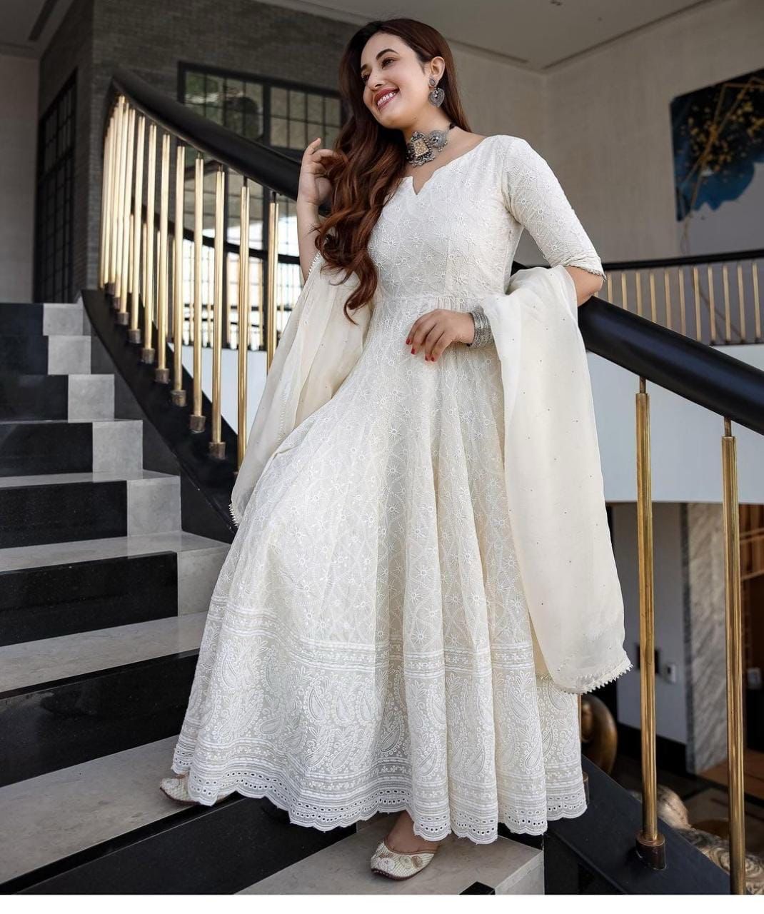 LAKSHIRA Graceful Embroidered Anarkali Set – Timeless Elegance for Every Occasion ✨