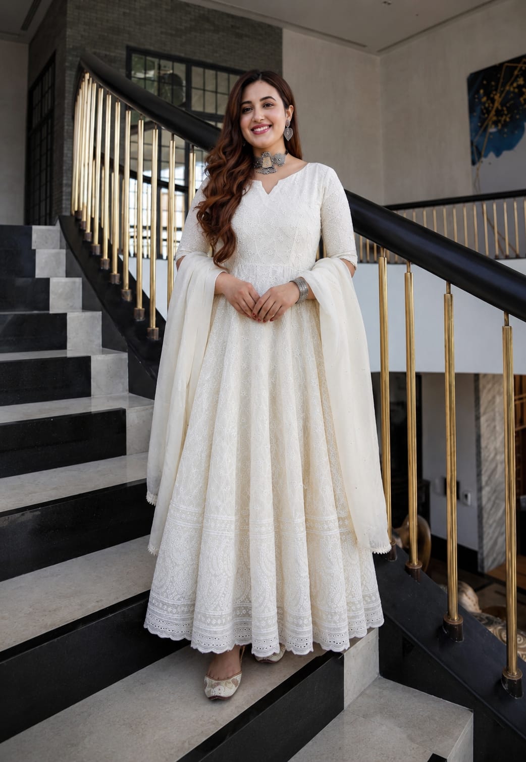 LAKSHIRA Graceful Embroidered Anarkali Set – Timeless Elegance for Every Occasion ✨